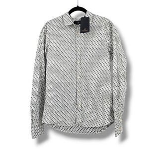 Scotch & Soda Palm Tree Print Button Down Shirt Beach in‎ the City Mens M